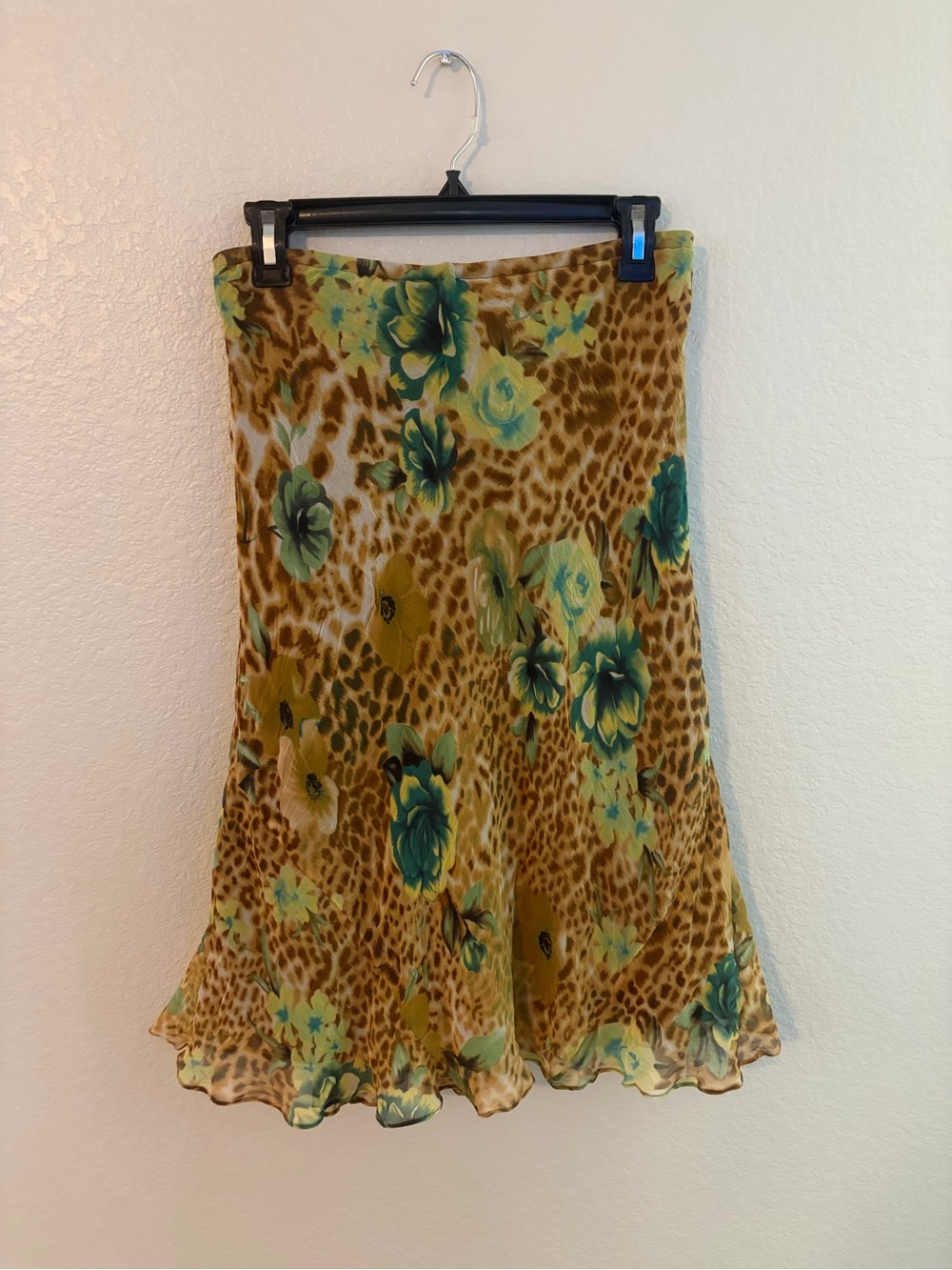 Floral Leopard A-Line Skirt